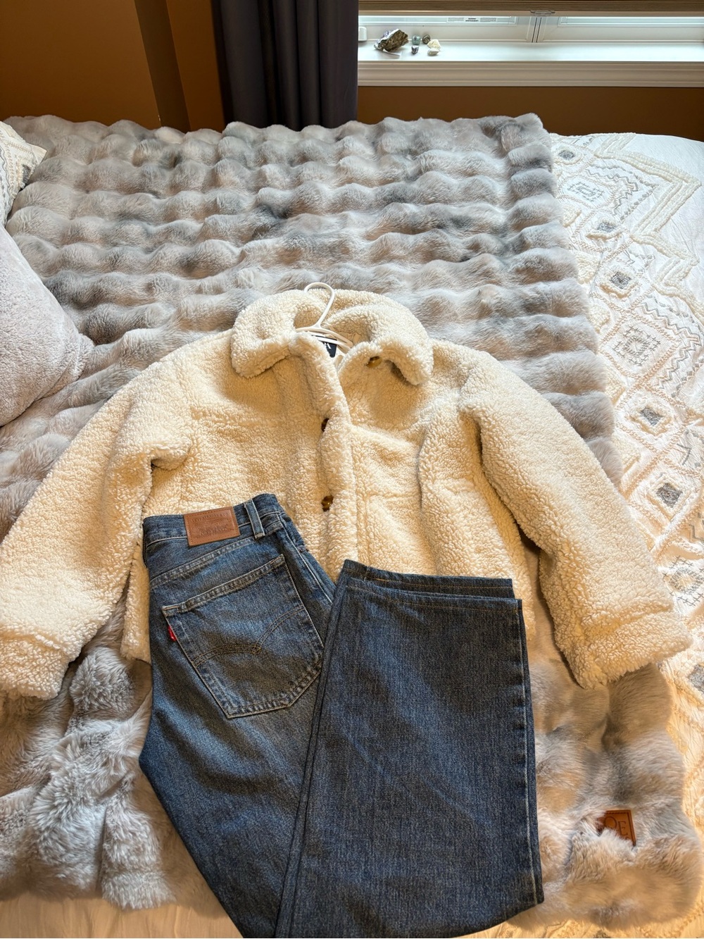 ZARA Women’s XS Cream Sherpa Button-Up Jacket - measurements in pics - Picture 14 of 14